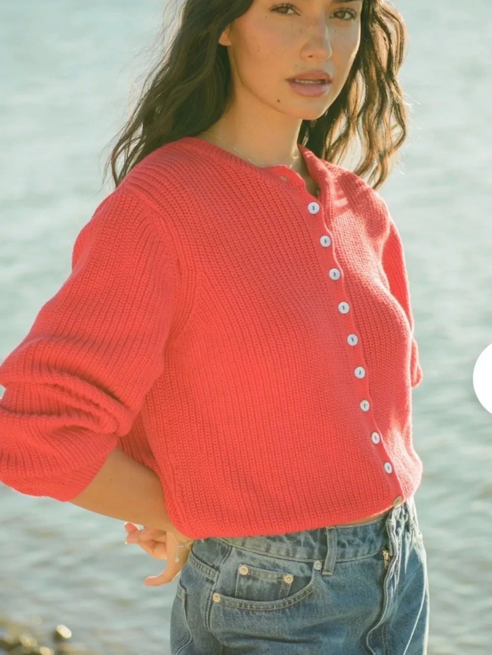 Sonderhaus Red Button-Front Knit Harbor Cardigan - Picture 2 of 6